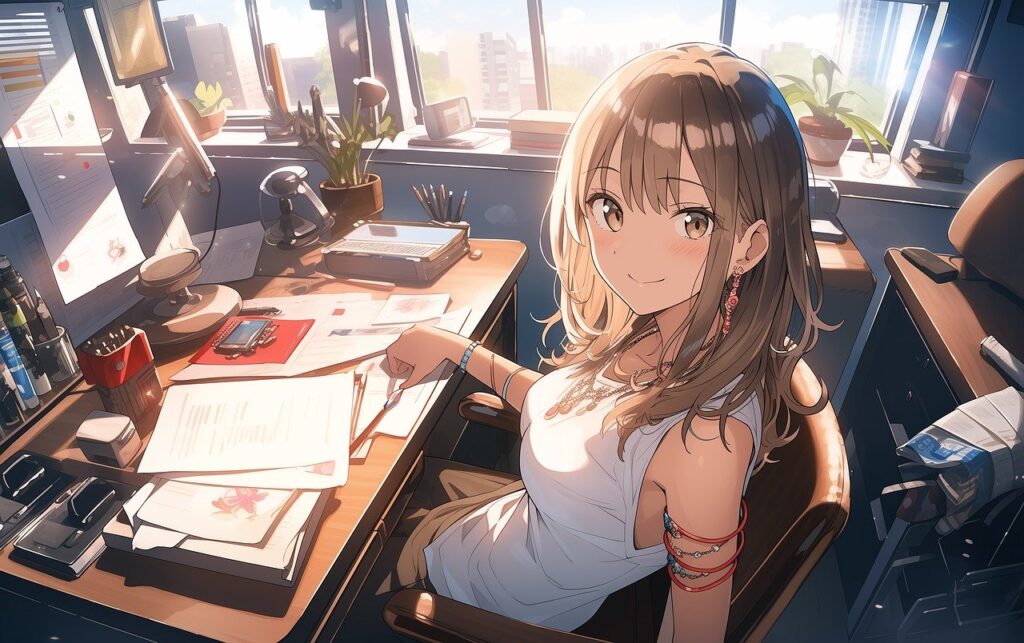 ai generated, woman, desk-8581202.jpg